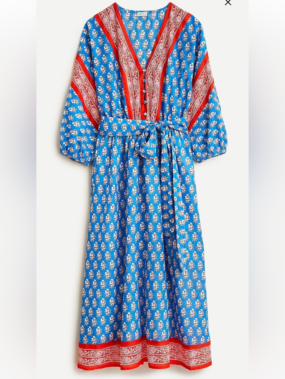 J. Crew V-neck cover-up dress in classic block print